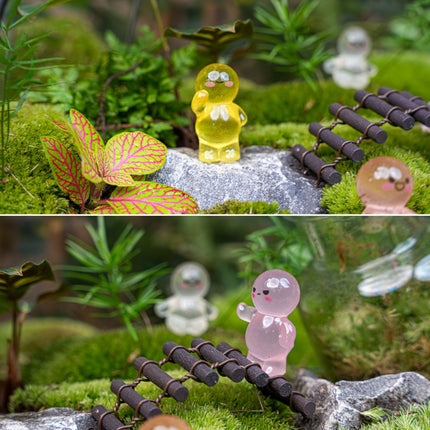 Glow Buddies - figurines miniatures deco - phosphorescentes - 6 pieces - ↑ 3 cm