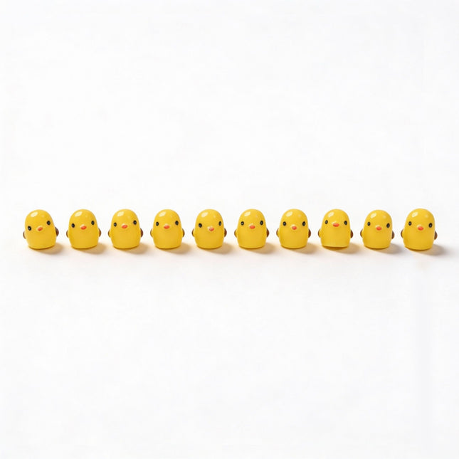 Chick Class – Decorative Mini Chicks – Yellow – Set of 10 – ↑ 1 cm