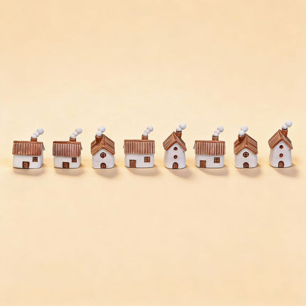 Chimney Lane - Village miniature deco - 8 pcs - ↑ 1-3 cm