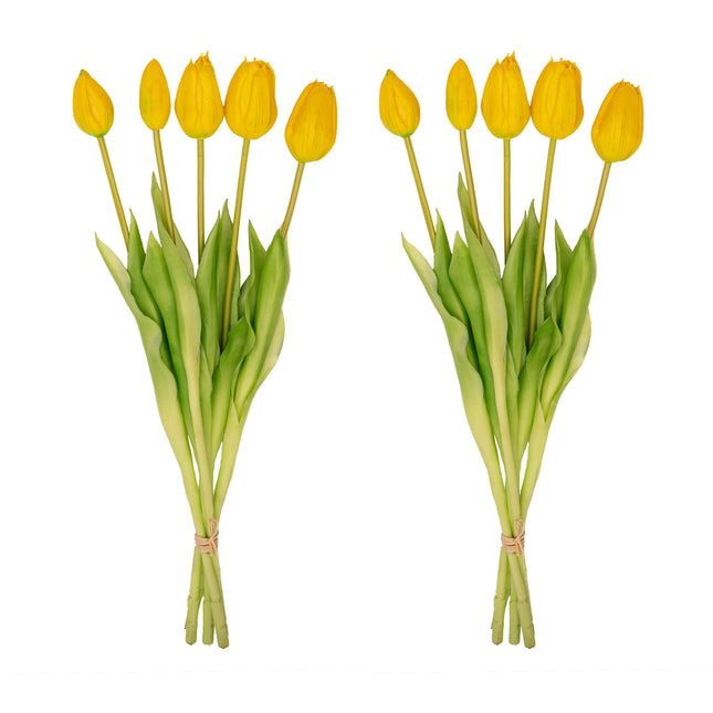 Vase Lady ‘Kylie’ ↑ 27 cm + 10x Real Touch Tulips Yellow