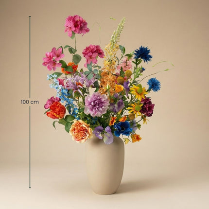 Artificial Flower Bouquet - Summer Garden Deluxe - Real Touch - 19 Stems - ↑ 100 cm