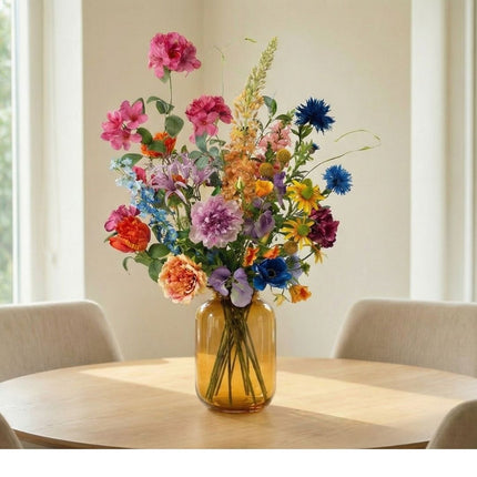 Artificial Flower Bouquet - Summer Garden Deluxe - Real Touch - 19 Stems - ↑ 100 cm