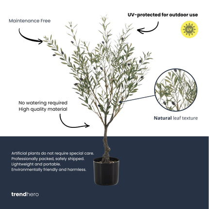 Artificial Olive tree in pot - Artificial plant - UV - 90 cm