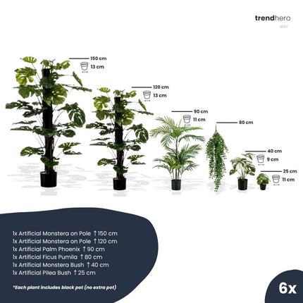 Urban jungle XL - 6 pcs - Artificial Plants - Bundle set