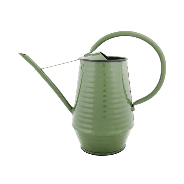 Flower watering can - Zinc - 1 liter - Green - Gray - White