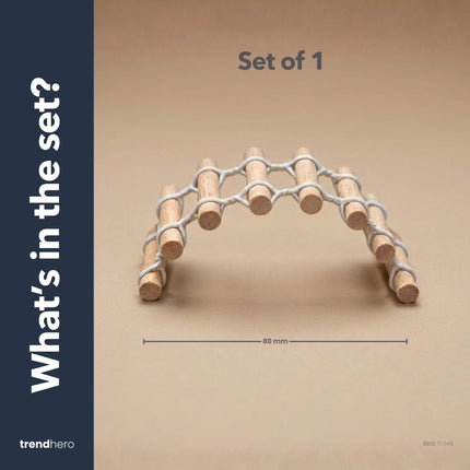 Bridge - Decorative mini bridge - Dark brown - 8 cm long