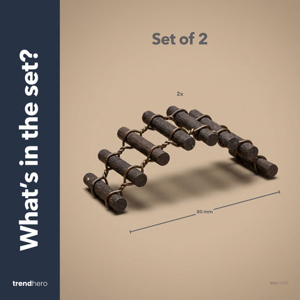 Bridge - Decorative mini bridge - Dark brown - 8 cm long