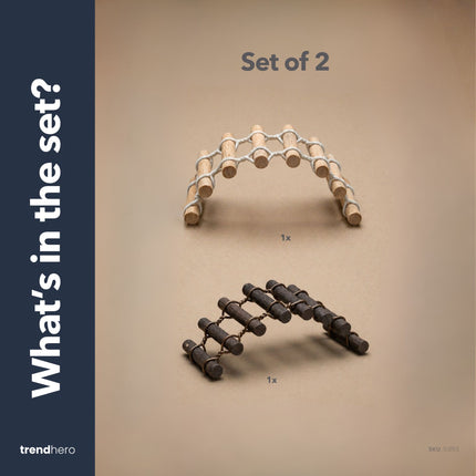 Bridge - Decorative mini bridge - Dark brown - 8 cm long