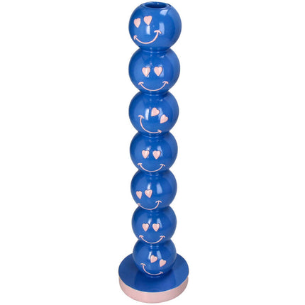 Support de bougie Smiley Boules Bleues 9x9x36cm