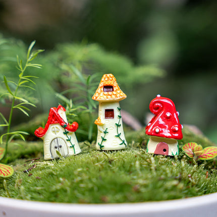 Fairy Village - maisons miniatures deco - 3 pieces - ↑ 1-3 cm