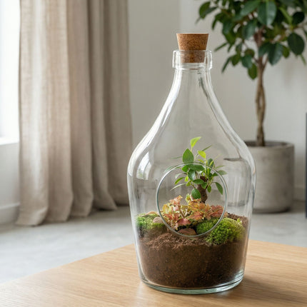 open terrarium bottle garden