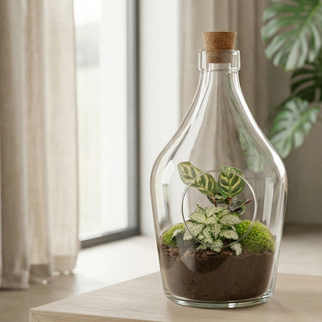 open plant terrarium bottlegarden
