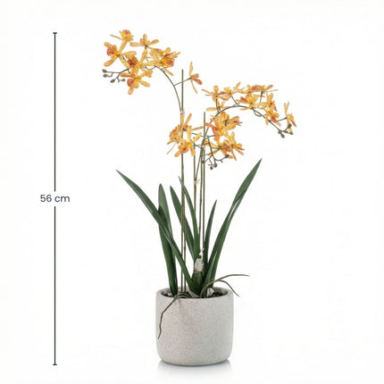 Renanthera Orchidee Gelb & Orange im Topf - 56 cm - Künstliche Pflanze