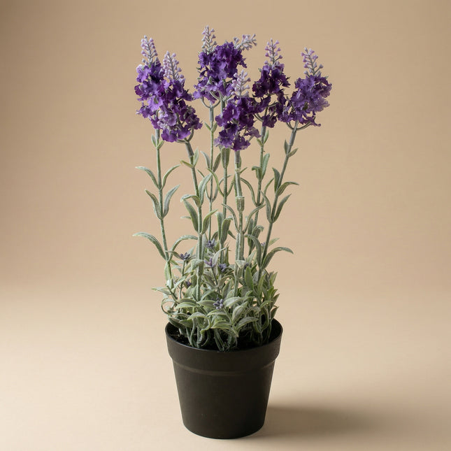 Kunst lavendel - Paarse plant in pot - kunstplant - 28 cm