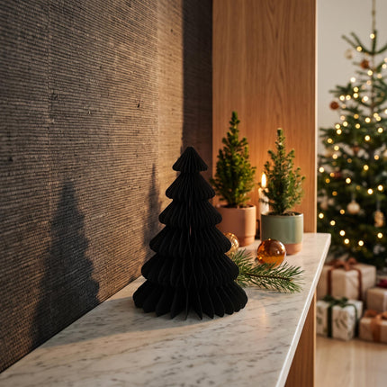 Paper tree black - Christmas set - 4pcs