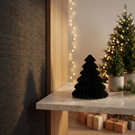 Paper tree black - Christmas set - 4pcs