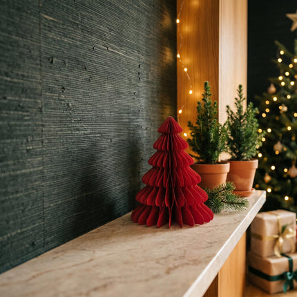 Paper tree red - Christmas set - 3pcs