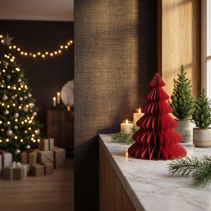 Paper tree red - Christmas set - 3pcs