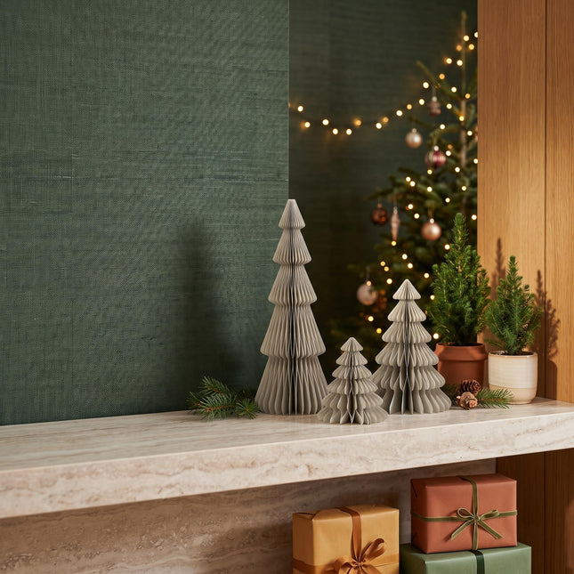Paper tree pastel green - Christmas set - 3pcs