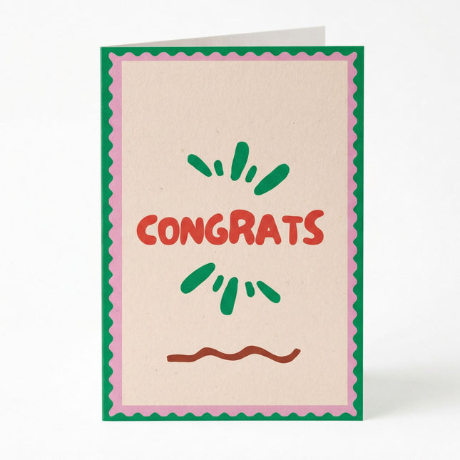 Wenskaart "Congrats" - A6 Gevouwen - Voeg persoonlijke boodschap toe
