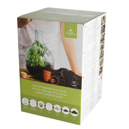 DIY Pflanzen-Flaschengarten Set 5L - Dein eigenes geschlossenes Ökosystem | In Geschenkbox
