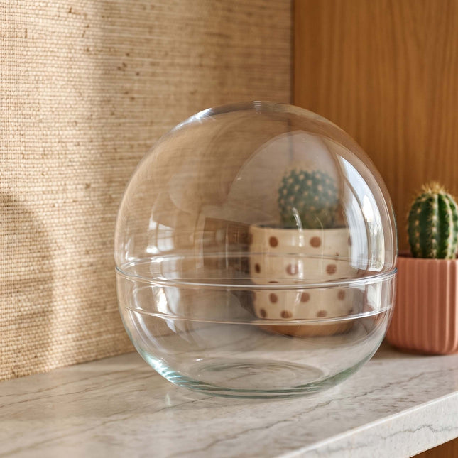 Terrarium bottle ‘Dome XL’ – Two-part round glass – Closed terrarium Ø 28 cm ↑ 28 cm