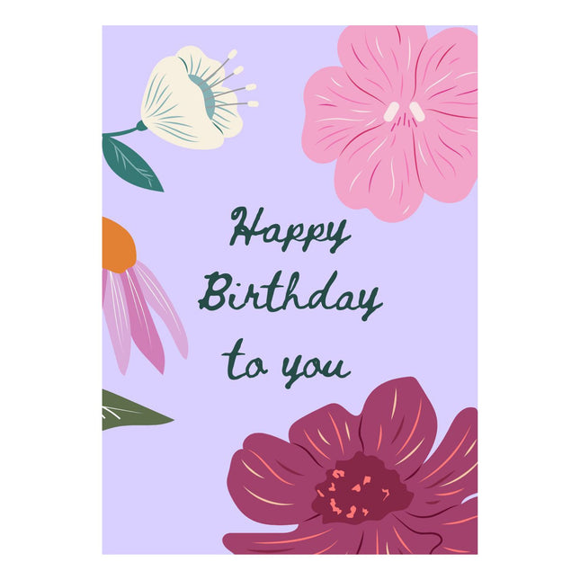 Wenskaart "Happy Birthday" - A6 Gevouwen - Voeg persoonlijke boodschap toe