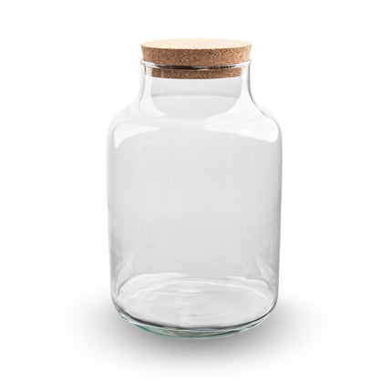 Bouteille terrarium 'Milky' avec LED - Ferme ↑ 30 cm