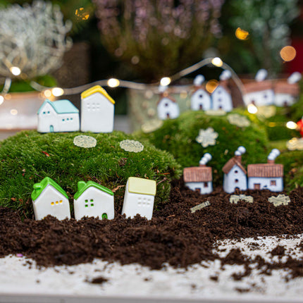 Winterville - Decorative miniature village - 8pcs - ↑ 1-3 cm