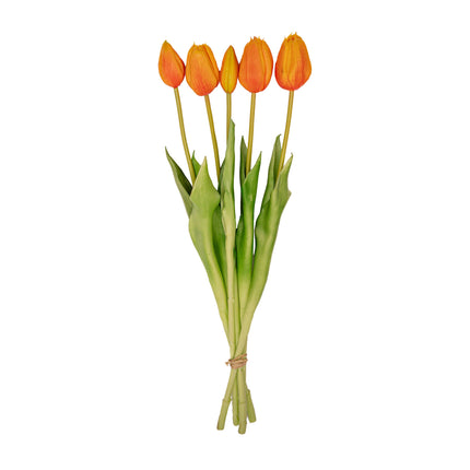 Tulpenstrauß – Gelb – ‘Real Touch’ Kunsttulpen – 5 Stiele – 43 cm