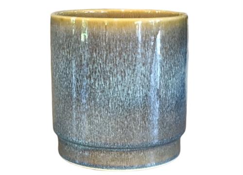 Ocean Glaze planter - Blue earthenware - Large plant pot - Ø 23 cm ↑ 25 cm