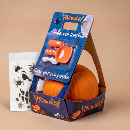 Halloween Pompoen Snijset - Echte Pompoen Inbegrepen - Ø 20cm