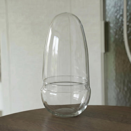 Terrarium bouteille 'Egg' en verre, dôme 2 parties ↑ 25 cm Ø 12 cm