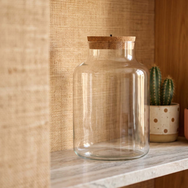 Terrarium bottle 'Little Milky' - Incl. LED cork - Closed terrarium Ø 17 cm ↑ 25 cm