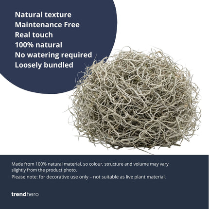 Getrocknetes Tillandsia Moos – 1L – 100 % Naturprodukt – Nur zur Dekoration – 25 cm Beutel