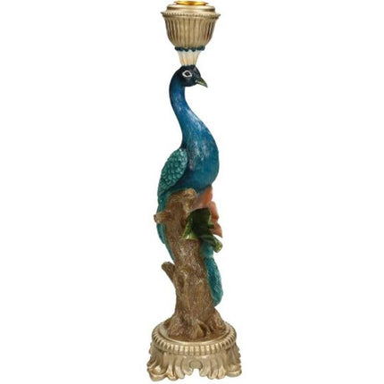 Kaarsenhouder - Pauw Meerkleurig- 29 cm